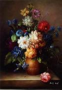 unknow artist Floral, beautiful classical still life of flowers.087 oil painting on canvas